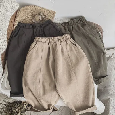 Children's Line-pressing Casual Pants Boys And Girls Baby Pants Spring And Autumn Clothing
