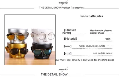 Mannequin Head Glasses Frame Resin Craft Ornament