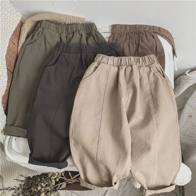 Children's Line-pressing Casual Pants Boys And Girls Baby Pants Spring And Autumn Clothing