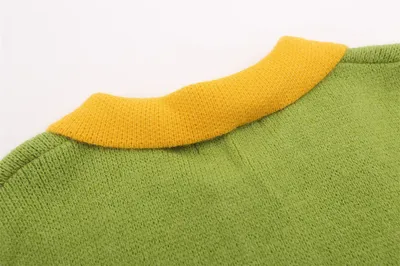 Cartoon Embroidered Knitwear Pullover Men
