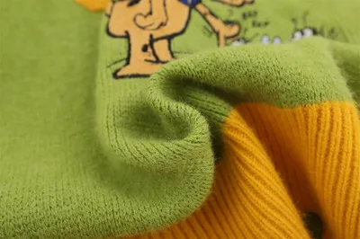 Cartoon Embroidered Knitwear Pullover Men