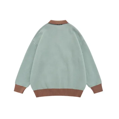 Cartoon Embroidered Knitwear Pullover Men