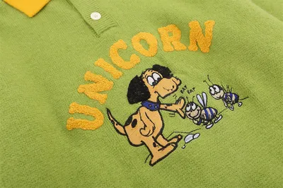 Cartoon Embroidered Knitwear Pullover Men
