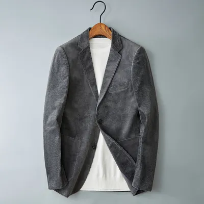 Men's Corduroy Suit Thick Bold Stripes Suit