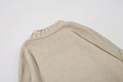 Solid Color Ripped Pullover For Men