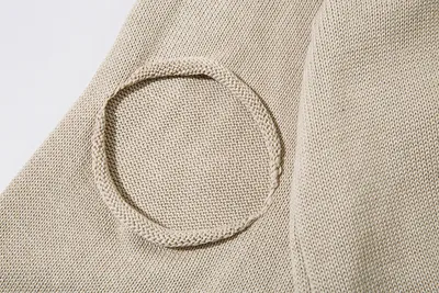 Solid Color Ripped Pullover For Men
