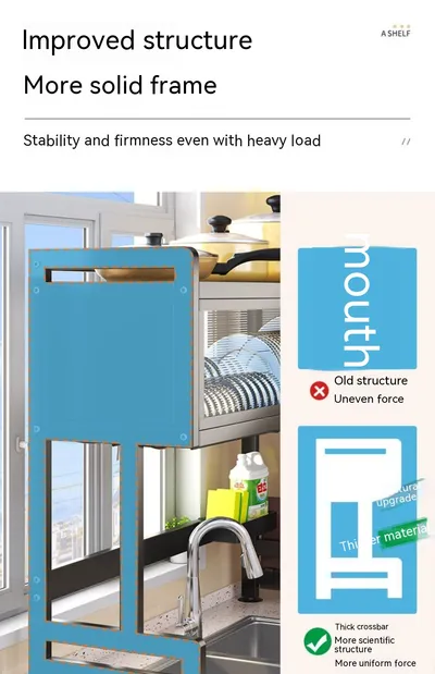 Kitchen Sink Storage Stand Surface Washed Bowl And Chopstick Rack Storage Household Drain Basket Rack