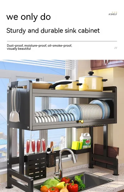 Kitchen Sink Storage Stand Surface Washed Bowl And Chopstick Rack Storage Household Drain Basket Rack
