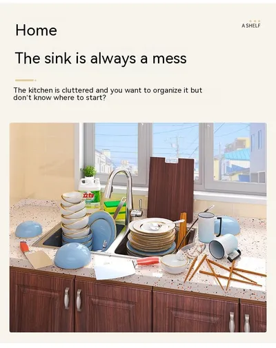 Kitchen Sink Storage Stand Surface Washed Bowl And Chopstick Rack Storage Household Drain Basket Rack