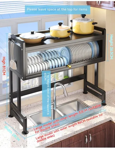 Kitchen Sink Storage Stand Surface Washed Bowl And Chopstick Rack Storage Household Drain Basket Rack