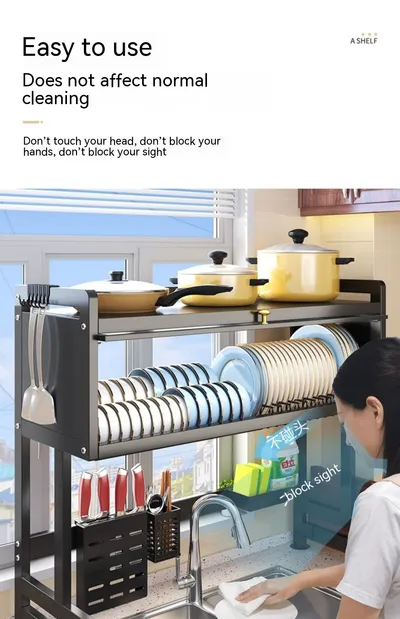 Kitchen Sink Storage Stand Surface Washed Bowl And Chopstick Rack Storage Household Drain Basket Rack