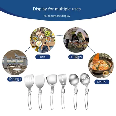 Portable Folding Spoon With Stainless Steel Kitchen Utensils