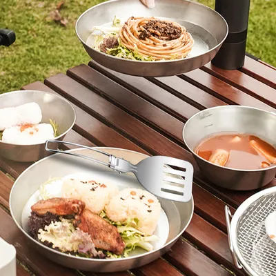 Portable Folding Spoon With Stainless Steel Kitchen Utensils