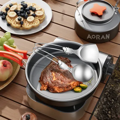 Portable Folding Spoon With Stainless Steel Kitchen Utensils