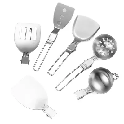 Portable Folding Spoon With Stainless Steel Kitchen Utensils