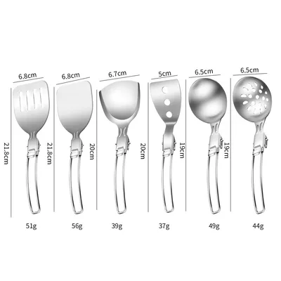 Portable Folding Spoon With Stainless Steel Kitchen Utensils