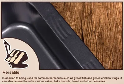 Deep Rectangular Non-stick Bakeware With Rack Non-stick Grilled Fish Pizza Baking