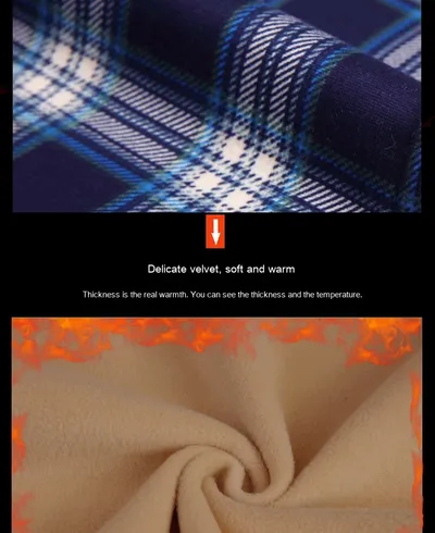 Men's Thermal Thickened Fleece Plaid Shirt
