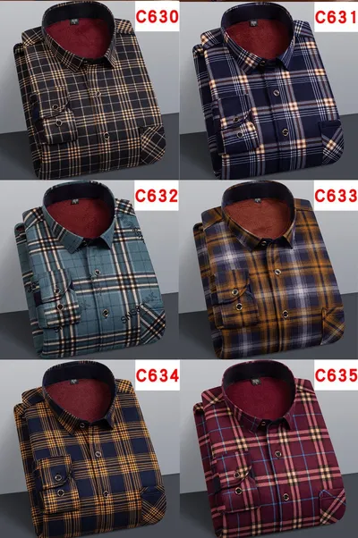 Men's Thermal Thickened Fleece Plaid Shirt