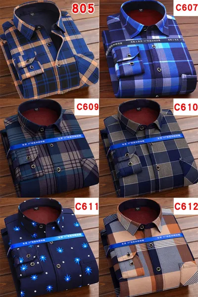 Men's Thermal Thickened Fleece Plaid Shirt