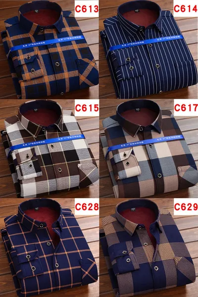 Men's Thermal Thickened Fleece Plaid Shirt