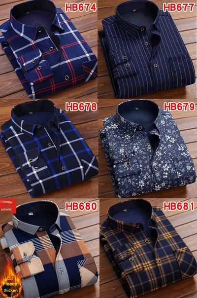 Men's Thermal Thickened Fleece Plaid Shirt
