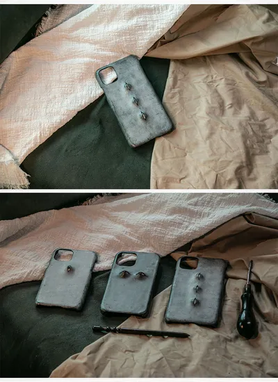 Vintage Distressed Leather Leather Phone Case