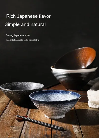 Japanese Style Ceramic Bowl Household Large Ramen Creative Tableware