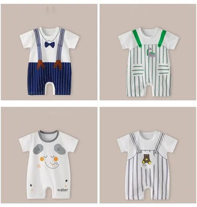 Baby Thin Short Sleeve Newborn Baby Child Jumpsuit Romper
