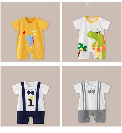 Baby Thin Short Sleeve Newborn Baby Child Jumpsuit Romper