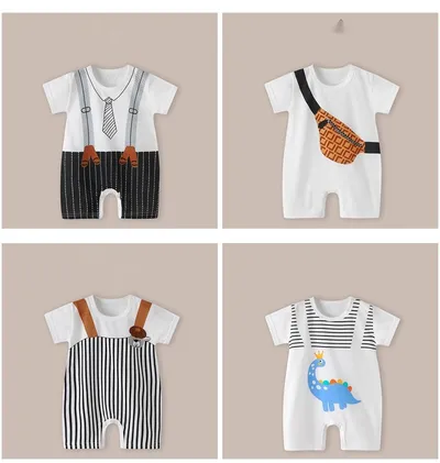 Baby Thin Short Sleeve Newborn Baby Child Jumpsuit Romper