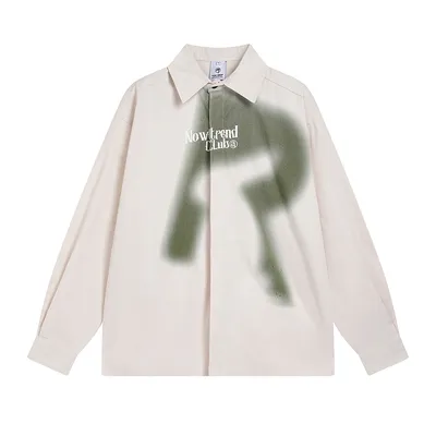 High Street Personalized Letter Print Long Sleeve Shirt Spring And Autumn