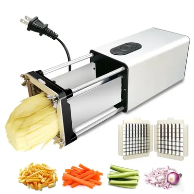 Kitchen Gadget Electric French Fry Cutter With Blades Stainless Steel Vegetable Potato Carrot For Commercial Household