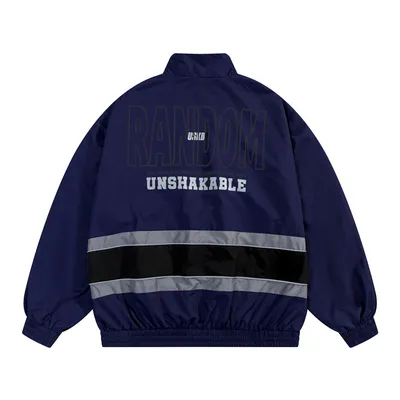 Men Fashion Brands European And American Color Contrast Patchwork Letter Printing Shell Jacket