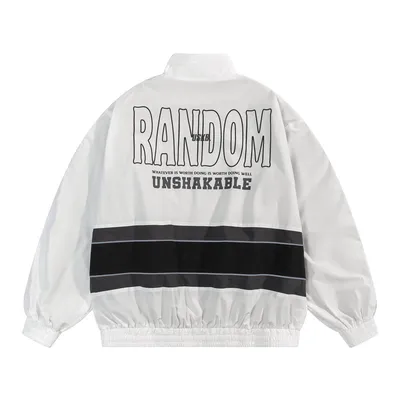 Men Fashion Brands European And American Color Contrast Patchwork Letter Printing Shell Jacket