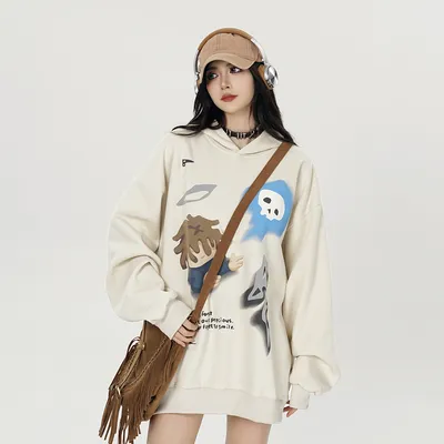 Fashion Cartoon Printed Hoodie Men