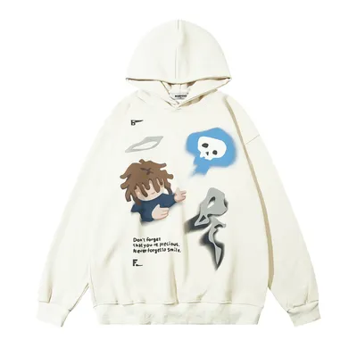 Fashion Cartoon Printed Hoodie Men
