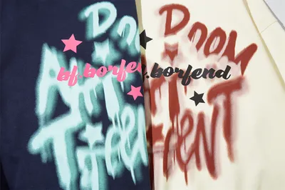 Graffiti Letter Printed Hoodie Men