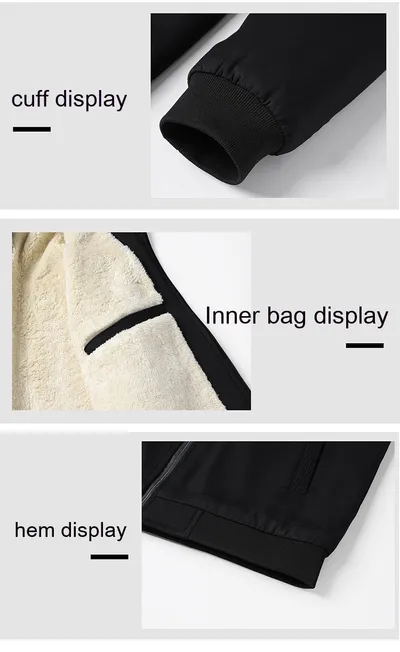 Autumn And Winter Fleece-lined Thickening Stand Collar Jacket Men's