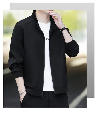 Autumn And Winter Fleece-lined Thickening Stand Collar Jacket Men's