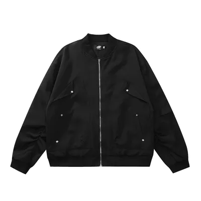 Men's Design Sleeves Pleated Fashion National Fashion Loose Baseball Uniform Jacket