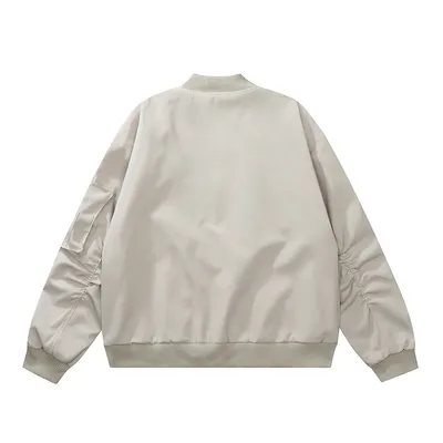 Men's Design Sleeves Pleated Fashion National Fashion Loose Baseball Uniform Jacket