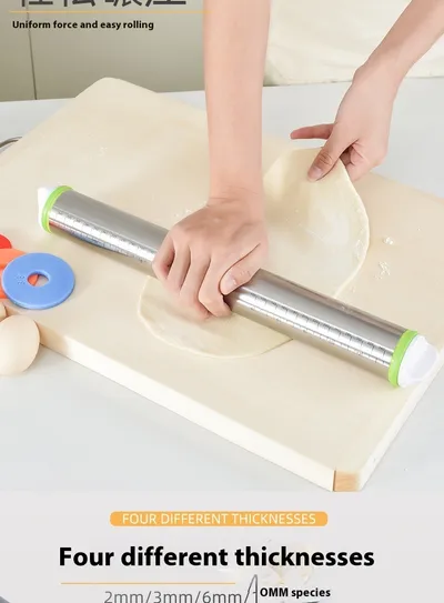 Stainless Steel Adjustable Thickness Kitchen Tools Rolling Pin