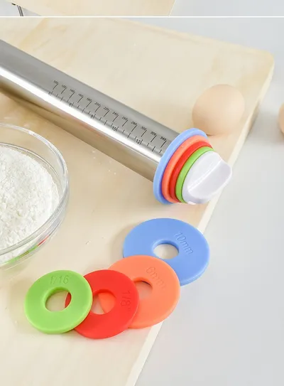 Stainless Steel Adjustable Thickness Kitchen Tools Rolling Pin