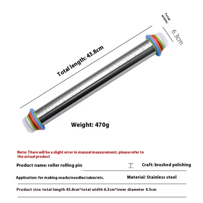 Stainless Steel Adjustable Thickness Kitchen Tools Rolling Pin