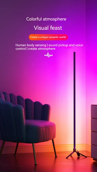 Colorful Floor Atmosphere Indoor Living Room Live Broadcast Home Adjustable Led Voice Control