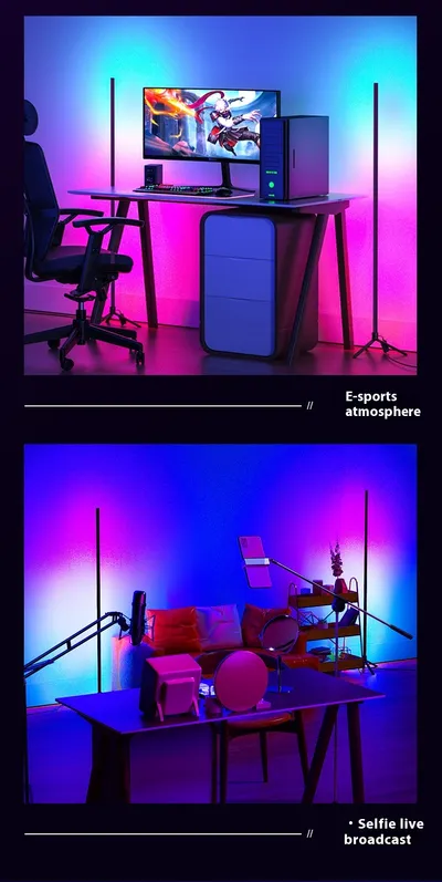 Colorful Floor Atmosphere Indoor Living Room Live Broadcast Home Adjustable Led Voice Control