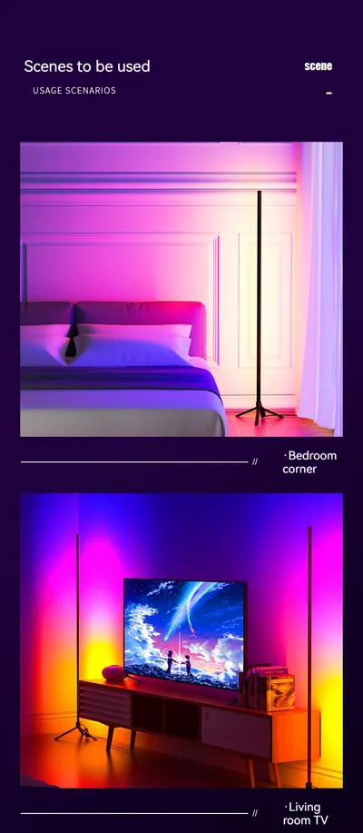 Colorful Floor Atmosphere Indoor Living Room Live Broadcast Home Adjustable Led Voice Control