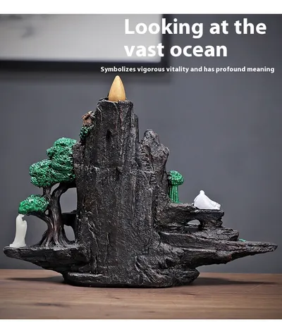 Creative Backflow Incense Burner Resin Decorations Crafts Cloud Stove Backflow Incense Burner