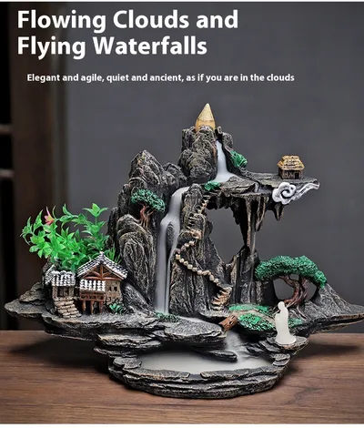 Creative Backflow Incense Burner Resin Decorations Crafts Cloud Stove Backflow Incense Burner